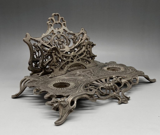 Portalettere e set da scrittura Art Nouveau – Ghisa floreale (Modello 1281) – ca. 1900