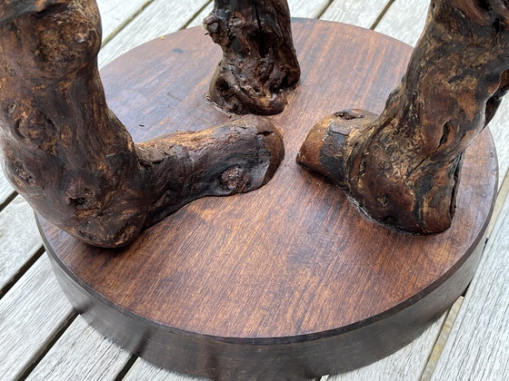 Image 1 of Sgabello brutalista francese a forma di carota d'uva, 1950 ca.