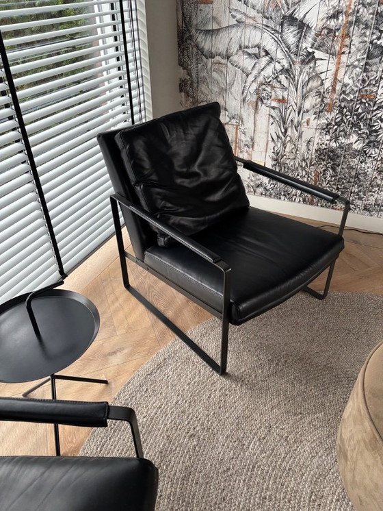 Image 1 of Leman Plus Lounge Chair datjes steel kleur zwart leder