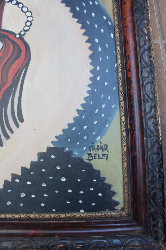 Image 1 of 1960s Midcentury Modern Expressionist Nude Oil Painting