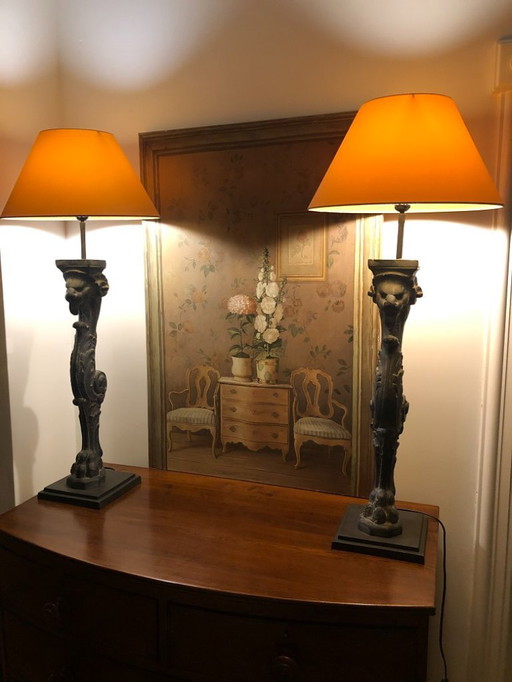 2x EICHHOLTZ Gautier Table Lamp height 95 cm bronze finish