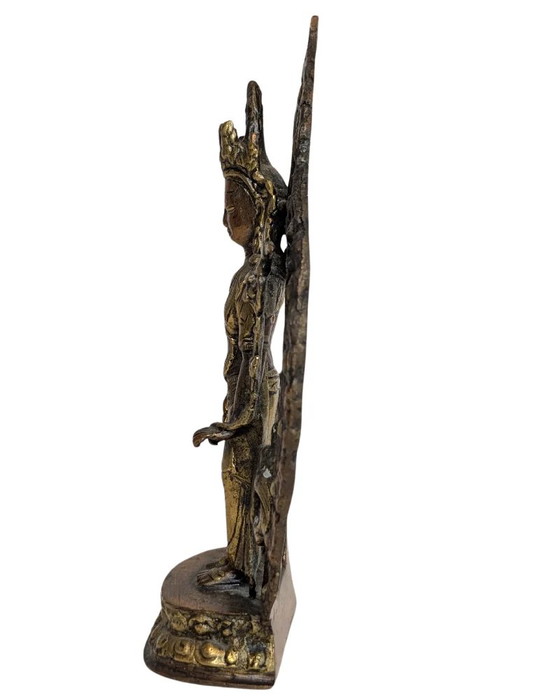 Tara de pie – estatua de bronce dorado al fuego, Tíbet o Nepal, ca. siglos XVIII-XIX – Esculturas, Bronze (photo 6 of 9)