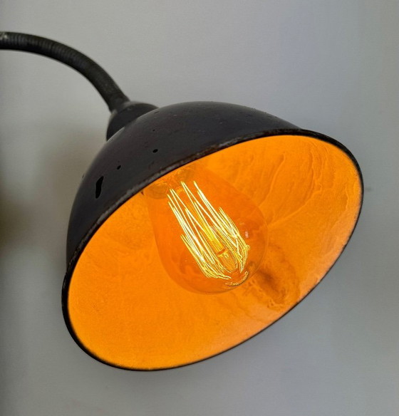 Image 1 of Grey Industrial Gooseneck Scissor Wall Lamp from Elektroinstala, 1960s