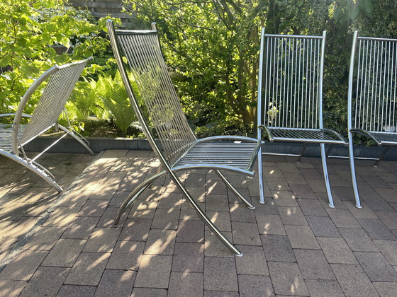 Image 1 of Gardinox Tuinstoelen RVS 4 stuks