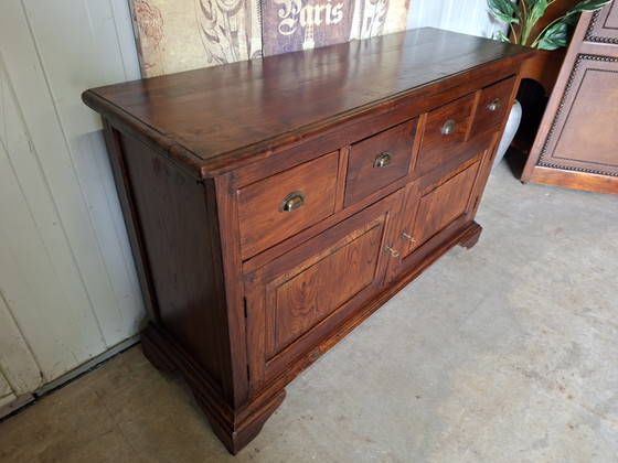 Sideboard aus Teakholz, Wandschrank. Konsolenmaße: 145 x 47 cm und 89 cm hoch. – Wood (photo 3 of 6)