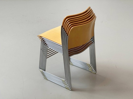 Image 1 of Set di 8 sedie disegnate da David Rowland per HOWE, modello 40/4, Danimarca.