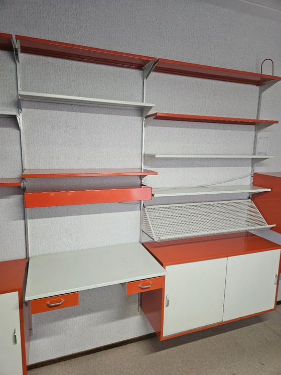 Zeldzaam Groot Pilastro Wandsysteem (Tjerk Reijenga) – Jaren 60 – Oranje/Wit – Prachtige Opstelling (photo 4 of 15)