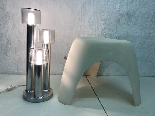 Rare space age design table lamp column lamp by Doria 70s