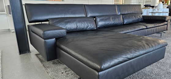 Jori Shiva Bank Met Chaise Longue In Zwart Leer – 3-5 zitsbanken, Leather (photo 7 of 10)
