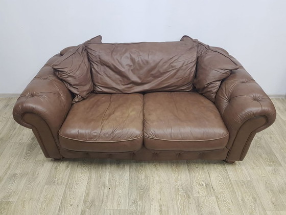 Divano Chesterfield stile Mid-Century in pelle – Sofà, Leather, Mid Century Modern (photo 3 of 22)