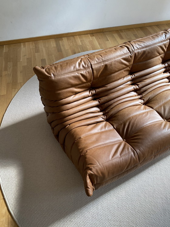 Image 1 of Ligne Roset - Togo - Sofá 3 plazas - Piel marrón coñac