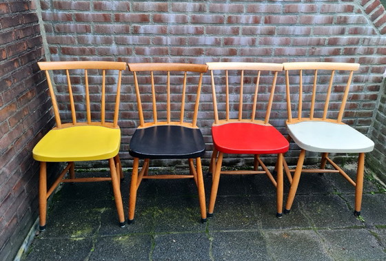 Image 1 of Vintage Dining Chairs 60s Bars Chairs 4 Colors Top