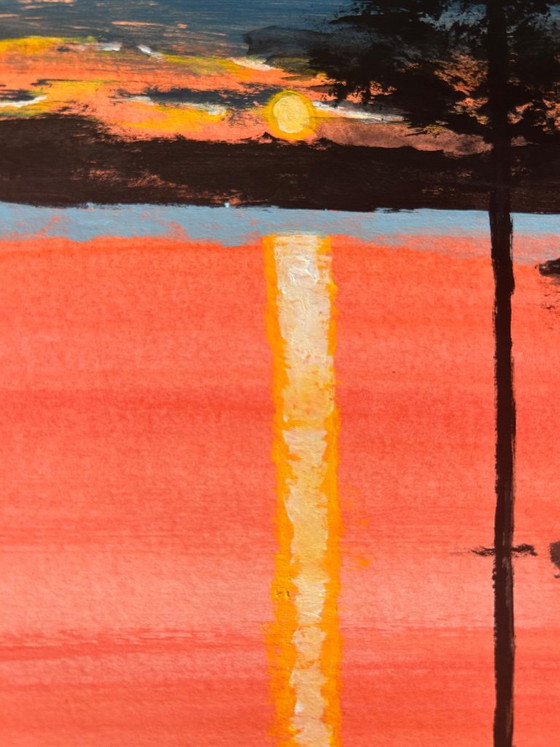 Acrylic 40 x 30 cm twilight on the lake – Fabriano, Wall decoration, Paper (photo 3 of 10)