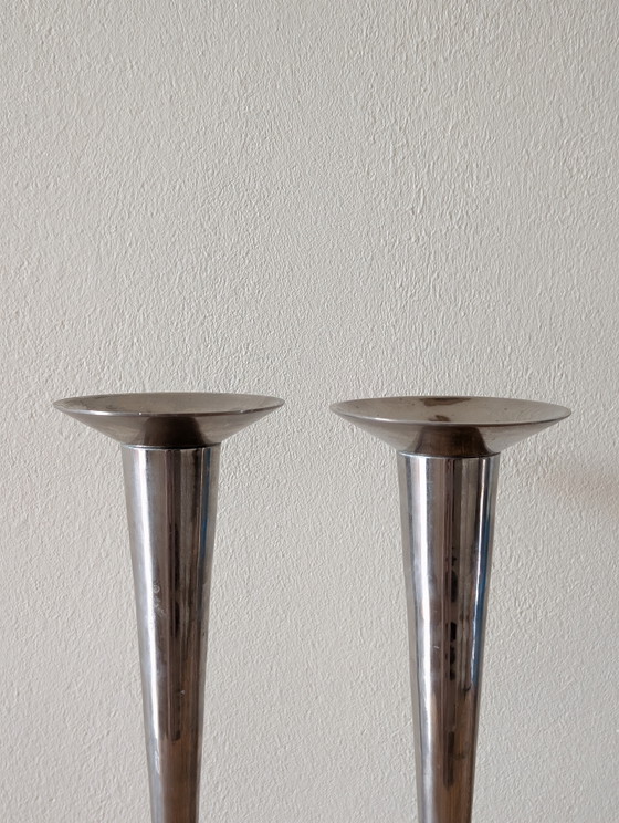 Image 1 of Set aus Art-Deco-Kerzenständern, 30 cm