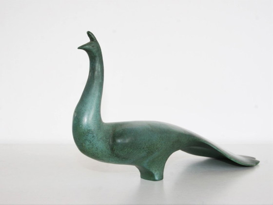Image 1 of Kome Jiichi (Japon 1896-1985) paon en bronze