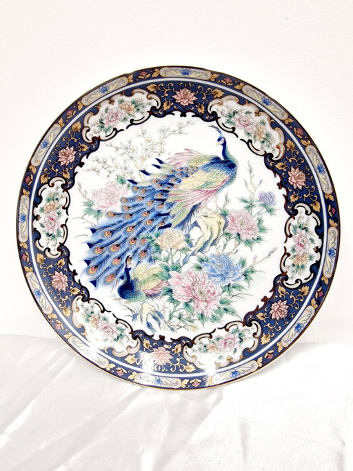 Tayo Antique Hand Painted Plate With Peacock