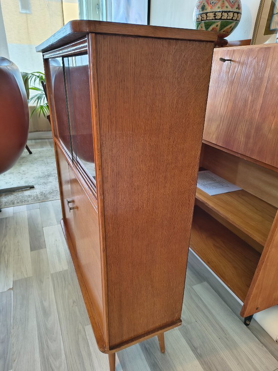 Image 1 of Vitrine/Buffet style années 60 en bois
