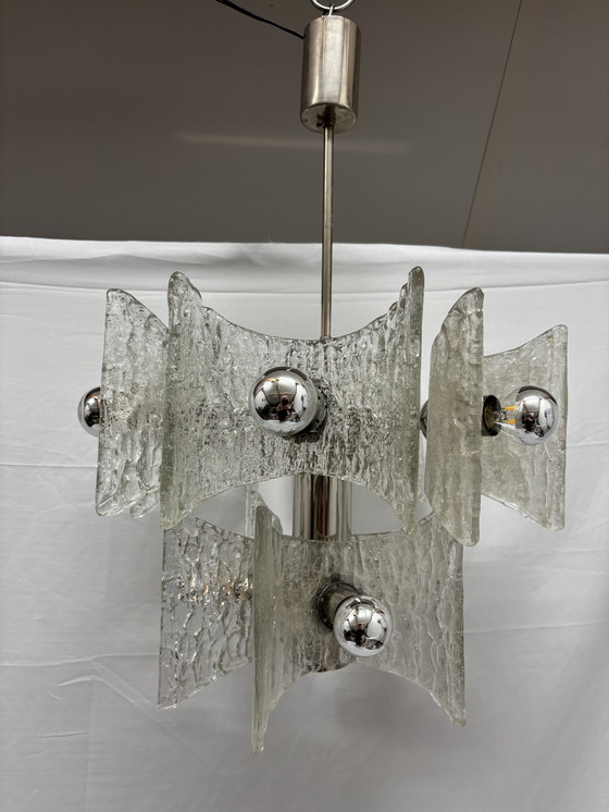 Image 1 of Vintage sputnik ijsglas hanglamp Kaiser Leuchten space age