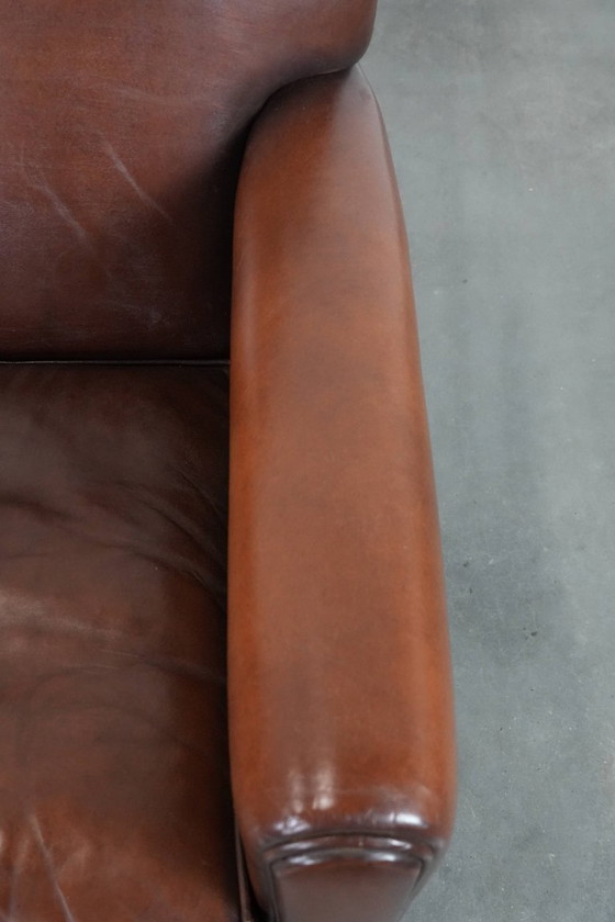 Image 1 of Schapenleren Art Deco design armchair met tijdloze en warme kleuren