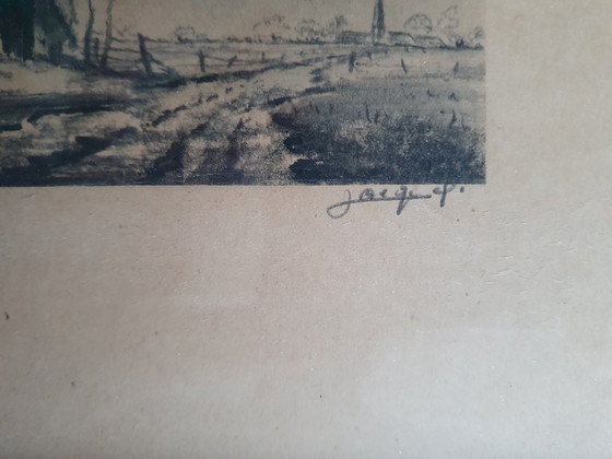 Etching Jacques Boonen (1911-1968) - "Kempische Hoeve" – Paintings & Drawings, Glass, Paper (photo 3 of 6)