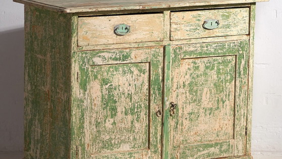 Antique green bedroom dresser (c.1920) #8 – Chest of drawers (photo 3 of 40)