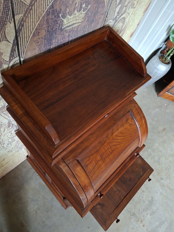 Secrétaire en teck, bureau pour dame, dimensions 54x53cm et 115 cm de hauteur. – Bureaux, Wood (photo 5 of 6)