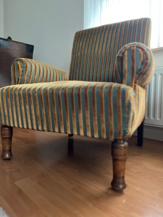 Image 1 of 2 FAUTEUILS REMBOURRÉS VERT OR ; MAINTENANT SEULEMENT 150 € JUSQU'AU 25/06 !!