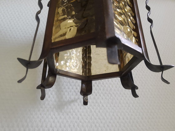 Image 1 of Art Deco Amsterdam School pagoda style pendant lamp, 20s-30s