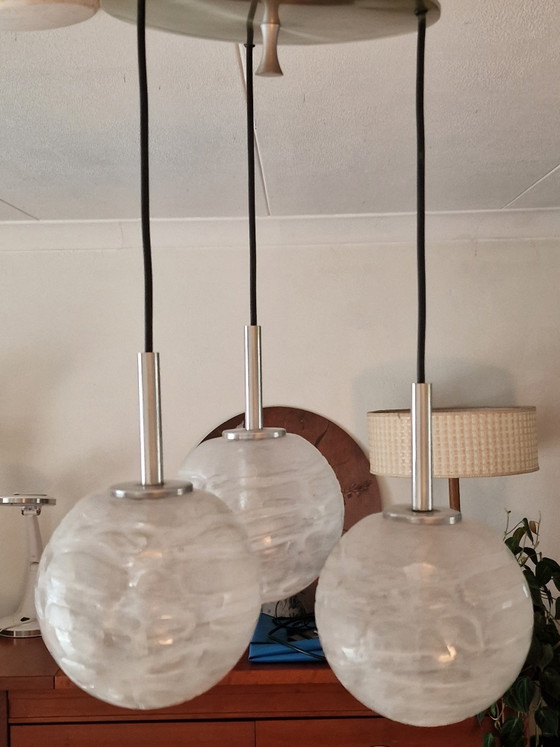 Doria Leuchten Lampada a sospensione a cascata – Lampade a sospensione, Glass, Metal, Vintage (photo 5 of 6)
