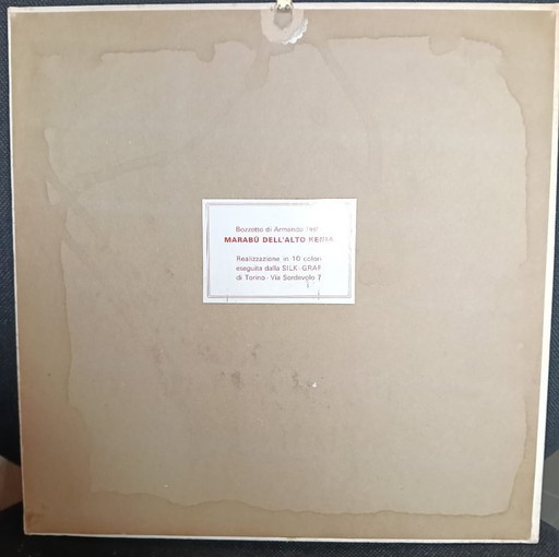 Armando TESTA - "Marabù dell'Alto Kenia" - Rara Serigrafia Originale Silk-Graf