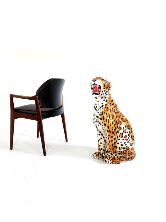 Image 1 of Léopard en céramique italienne vintage XL années 70