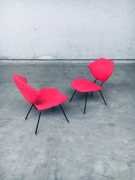 Image 1 of Midcentury Modern Design Low Side Chair set, Italy 1950's