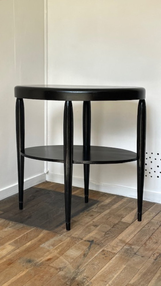 Image 1 of Art Deco Black Wood Console Table