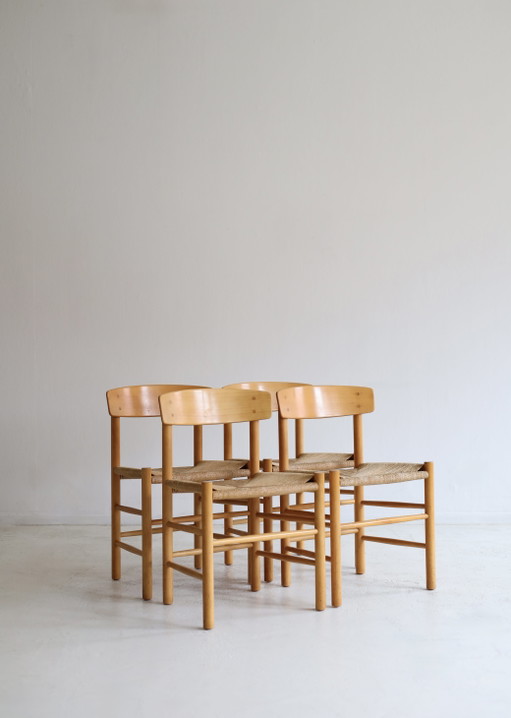 Juego de 4 sillas de comedor vintage modelo J39 Folk Chair 1947 – eetkamerstoelen, Wood
