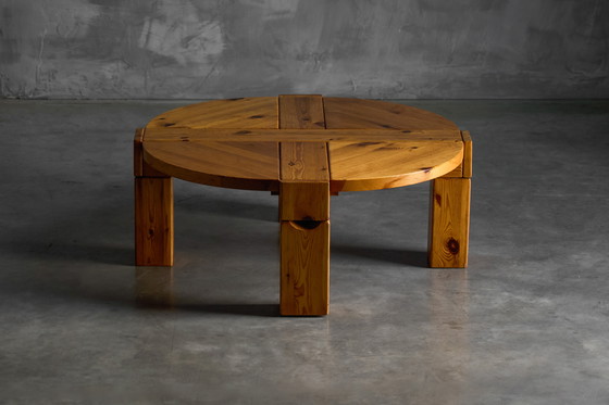 Image 1 of Brutalist Pine Wood Coffee Table, Sweden, 1970s