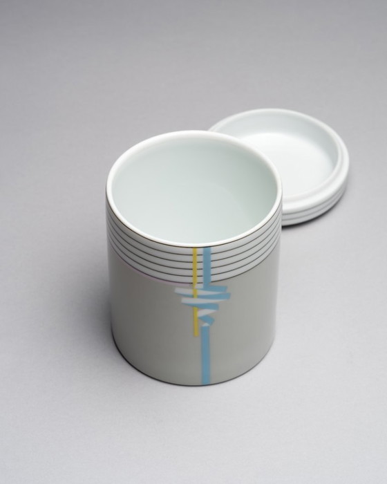 Image 1 of Rosenthal Yang (Sharon Yodjaja) ZigZag Lid-Box Porcelain Geometric & Postmodern