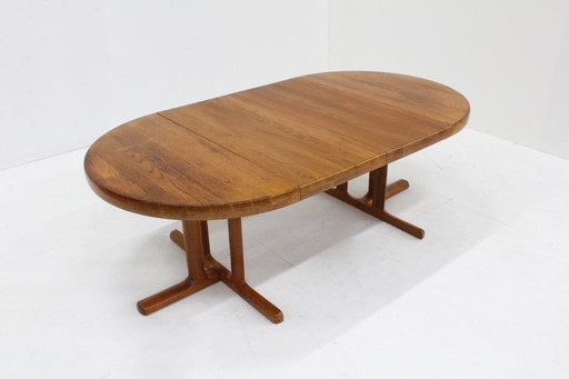 Vintage Danish round extendable dining table solid teak