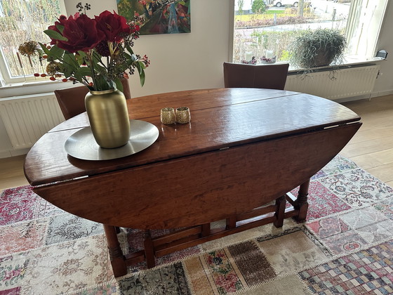 Image 1 of Cherrywood drop-leaf diner table