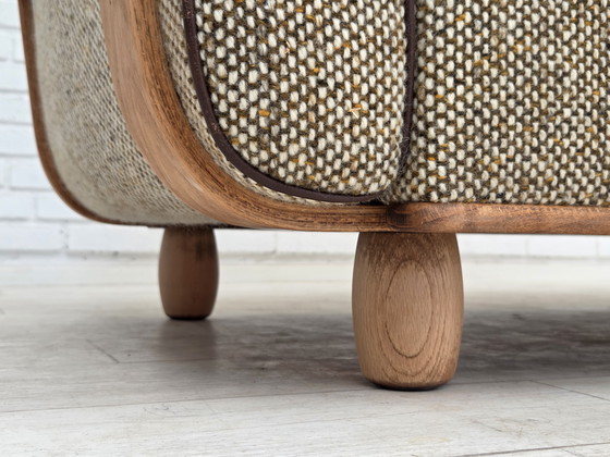 Image 1 of 1970s Danish 2-Seater Sofa, Original Condition, Furniture Wool, Bentwood