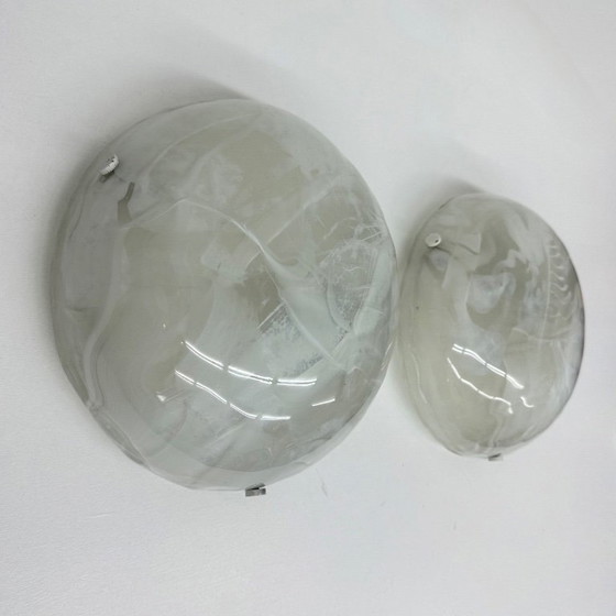 Image 1 of Paire d'encastrés hillebrand en verre de Murano, 1970