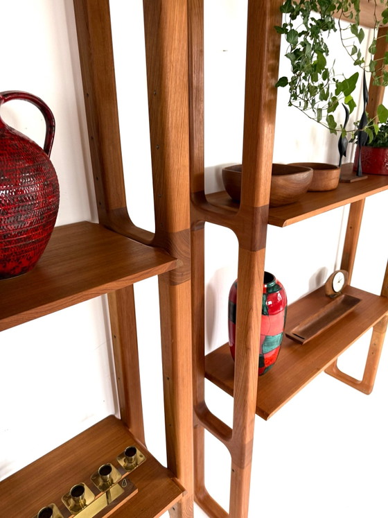 Sistema a parete vintage in teak, Dyrlund anni '80, Armadi a muro, Legno, Marrone (foto 5 di 15)