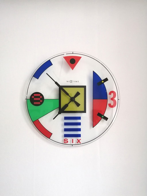 Vintage wall clock Nextime Memphis