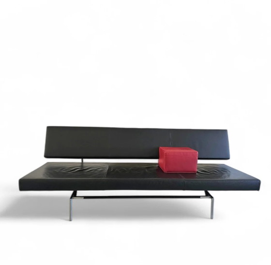 Martin Visser BR 02.7 / Slaapbank / 't Spectrum / Jaren 80 / Zwart leer / Rood kussen – Slaapbanken, Leather (photo 6 of 13)