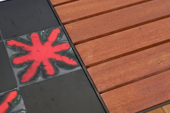 Image 1 of Tavolino vintage in teak e ceramica 1960