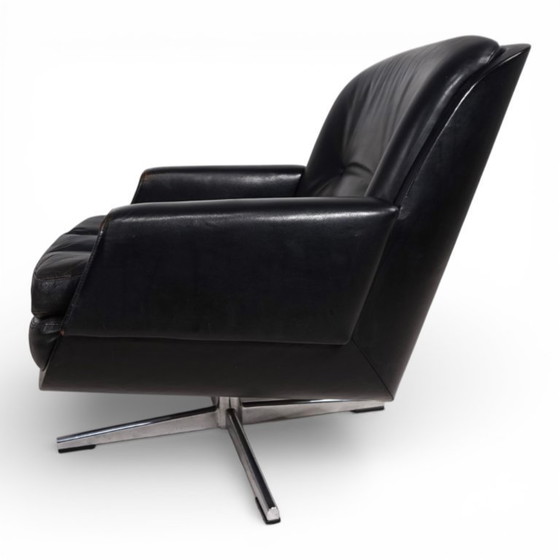 Image 1 of Fauteuil lounge en cuir Eugen Schmidt, 1960