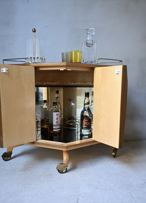 Rombus Barwagen Ilse Möbel Mid-Century 50’s – drankenkasten, Wood, Glass (photo 2 of 14)