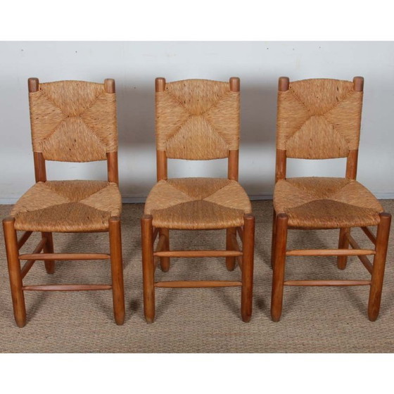Image 1 of Set van 6 stoelen, Bauche model nr. 19, van Charlotte Perriand, 1950