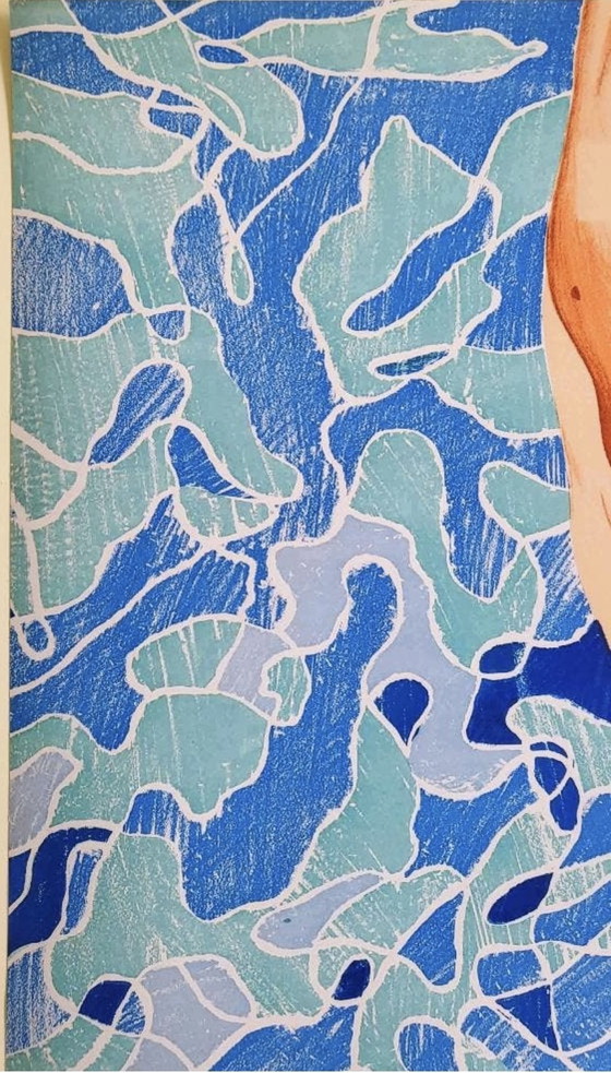 Image 1 of David Hockney - 1972 - Giochi Olimpici - Tuffatore - con timbri ufficiali