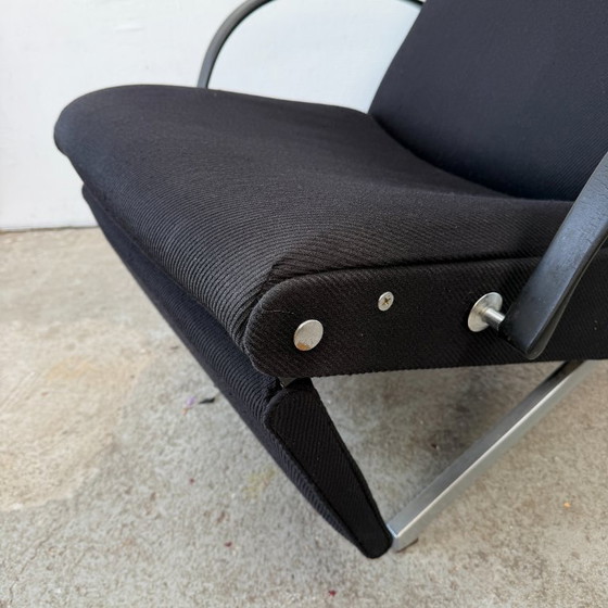 Poltrona Tecno P40 - Struttura in metallo, rivestimento nero – Poltrone, Textile (photo 9 of 13)