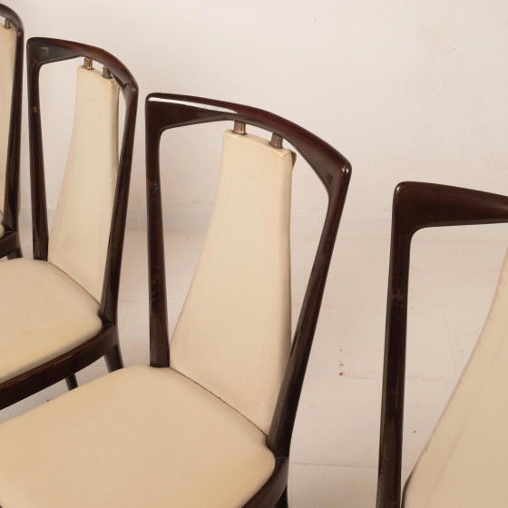 Osvaldo Borsani Sedie da Pranzo Italiane Mid Century in Mogano Tinto per ABV 1950 – Wood, Mid Century Modern (photo 11 of 20)